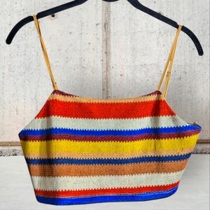 Like New Hyfve Colorful Striped Women's Crop Top Size Medium